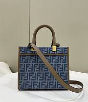 Fendi Sunshine Small Light Blue FF Denim 25.5x23x12cm - 5