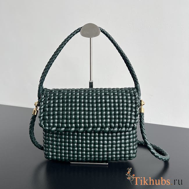 Bottega Veneta Swing Green Lambskin 25x19x6cm - 1