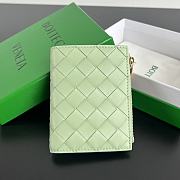 Bottega Veneta Small Bi-Fold Zip Wallet Green 11.5x9cm - 1