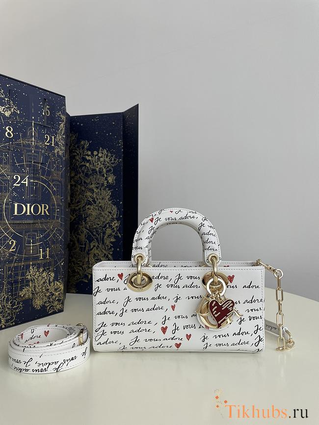 Dior Dioramour Small Lady D-Joy Bag White 22 x 12 x 6 cm - 1