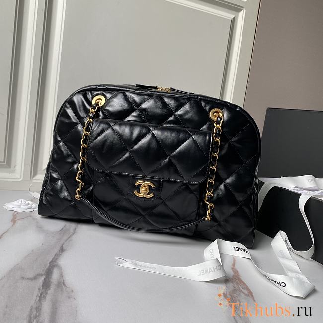 Chanel Large Bowling Bag Black 44x28x15.5cm - 1