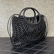 Valentino Allknots Woven Leather Shopper Black 38x34x7cm - 2