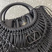 Valentino Allknots Woven Leather Shopper Black 38x34x7cm - 4