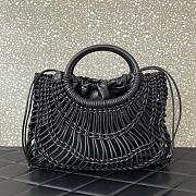 Valentino Allknots Woven Leather Shopper Black 38x34x7cm - 3