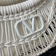 Valentino Allknots Woven Leather Shopper White 38x34x7cm - 5