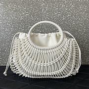 Valentino Allknots Woven Leather Shopper White 38x34x7cm - 4