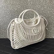 Valentino Allknots Woven Leather Shopper White 38x34x7cm - 3