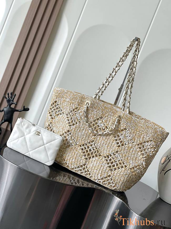 Chanel Coco Beach Bag Beige 34.5x51x14.5cm - 1