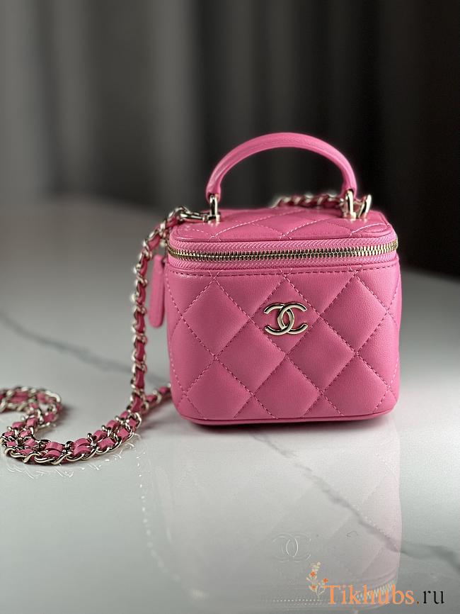 Chanel Mini Vanity Top Handle Pink Bag 11x9x7cm - 1