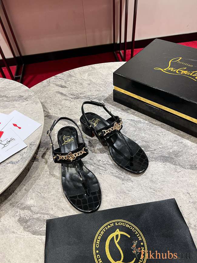 Christian Louboutin MJ Thong 25 mm Mules Black - 1