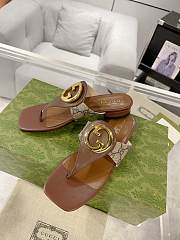 Gucci Brown Ebony Blondie Leather Sandal - 3