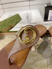 Gucci Brown Ebony Blondie Leather Sandal - 2