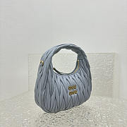 Miu Miu Wander Nappa Half Moon Bag Blue 20x17x6cm - 4