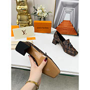 Louis Vuitton LV Upper Case Block Heels Brown 6cm - 3