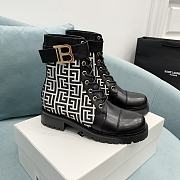 Balmain Black Jacquard Monogram Ranger Romy Boots - 1