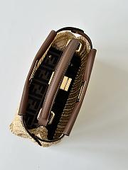 Fendi Peekaboo Mini Brown Leather Macramé Bag 23x18x11cm - 3