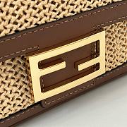 Fendi Baguette Brown Leather Macramé Bag 27x6x15cm - 4