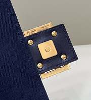 Fendi Baguette Bag Blue Canvas 27×6×14cm - 6