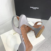 Amina Muaddi Grey Slingback Heels 95 - 3