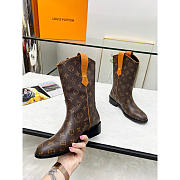 Louis Vuitton LV Leather Boots Monogram Brown - 5