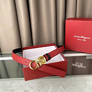 Ferragamo Reversible Leather Belt Red 2.5cm - 3