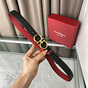 Ferragamo Reversible Leather Belt Red 2.5cm - 4