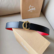 Christian Louboutin Leather Belt Red And Black 3.4cm - 5