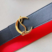 Christian Louboutin Leather Belt Red And Black 3.4cm - 4