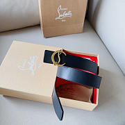 Christian Louboutin Leather Belt Red And Black 3.4cm - 2