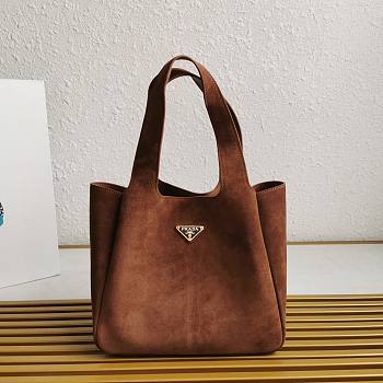 Prada Shoulder Bag Suede 25x21.5x14cm