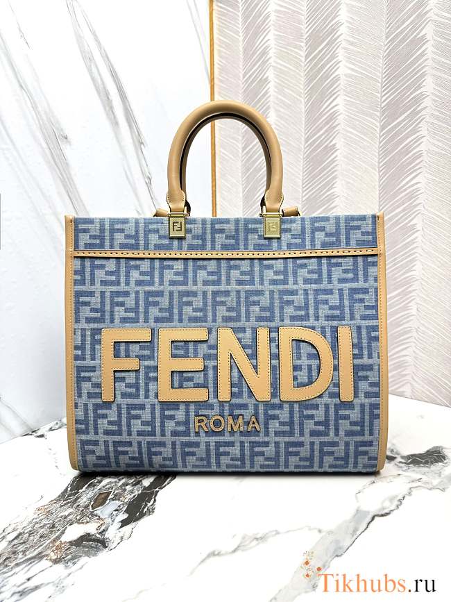 Fendi Sunshine Medium Light Blue FF Denim 35cm - 1