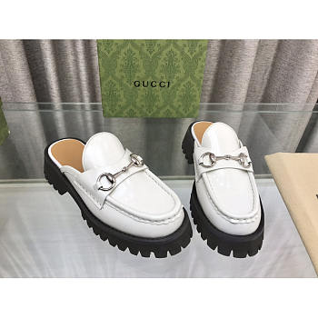 Gucci Mule With Horsebit White