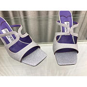 Jimmy Choo Heeled White Mix With Flitter Purple 75 - 3