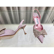 Jimmy Choo Pink Brook 50 Glitter Slingback Pumps - 5