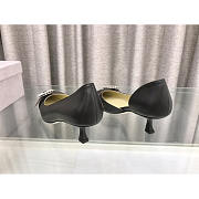 Jimmy Choo Melva Dorsay 50mm Leather Pumps Black - 5