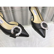 Jimmy Choo Melva Dorsay 50mm Leather Pumps Black - 4