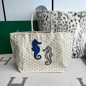 Goyard Goyardine Sand Anjou PM Seahorse Bag 47x28x15cm