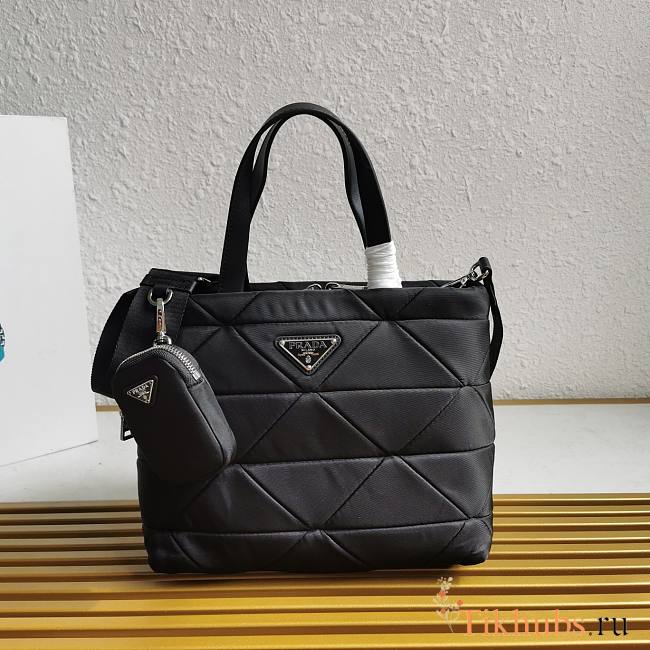 Prada Padded Re-Nylon Tote Bag Black 25x21.5x13cm - 1