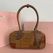 Miu Miu Embossed-Logo Leather Tote Bag Brown 27x12x9cm - 1