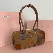 Miu Miu Embossed-Logo Leather Tote Bag Brown 27x12x9cm - 6