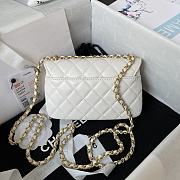 Chanel 23A Flap Bag White Lambskin 18cm - 4