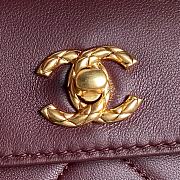 Chanel Clutch Lambskin Gold Plated Metal Wine 25x19x3cm - 3