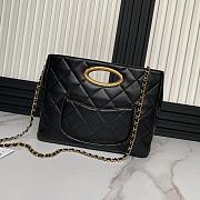 Chanel Tote Bag Lambskin Black 34x24x8cm - 6