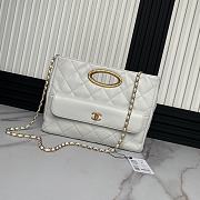 Chanel Tote Bag Lambskin White 34x24x8cm - 1