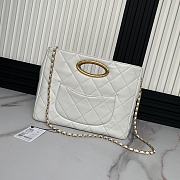 Chanel Tote Bag Lambskin White 34x24x8cm - 5