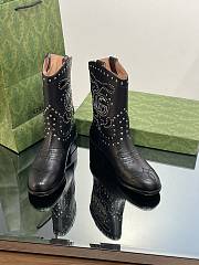 Gucci Black Boot With Double G And Studs - 1