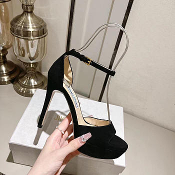 Jimmy Choo Platform Sandals Black Heel 12cm