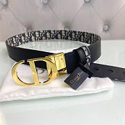 Dior 30 Montaigne Reversible Belt Blue 3cm - 1