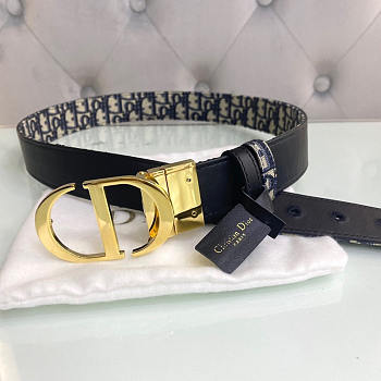 Dior 30 Montaigne Reversible Belt Blue 3cm