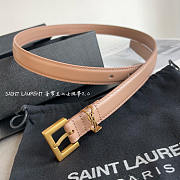 YSL Cassandre Thin Belt Beige 2cm - 2